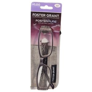 Foster Grant +1.00 Reading Glasses – Rhinestone Frame with Gray Case